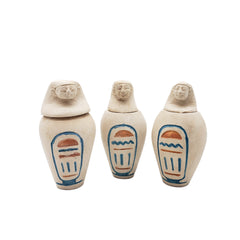Egyptian Canopic Jar Hand-Carved Stone - Made in Egypt