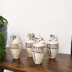 Egyptian Canopic Jar Set of 4 - Wadjet Detail - Made in Egypt