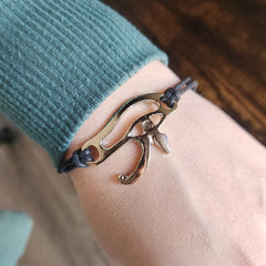 Egyptian Eye of Horus Bracelet with Faux Leather