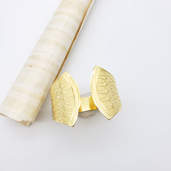 Egyptian Lotus Brass Cuff Bracelet - Gold Plated - Made in Egypt