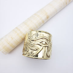 Egyptian Eye Brass Cuff Bracelet - Made in Egypt