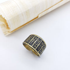 Egyptian Hieroglyphic Symbol Ring - Adjustable Brass - Made in Egypt