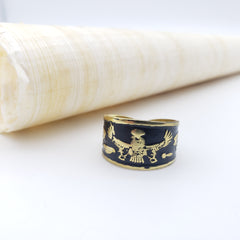 Egyptian Vulture Adjustable Brass Ring - Made in Egypt