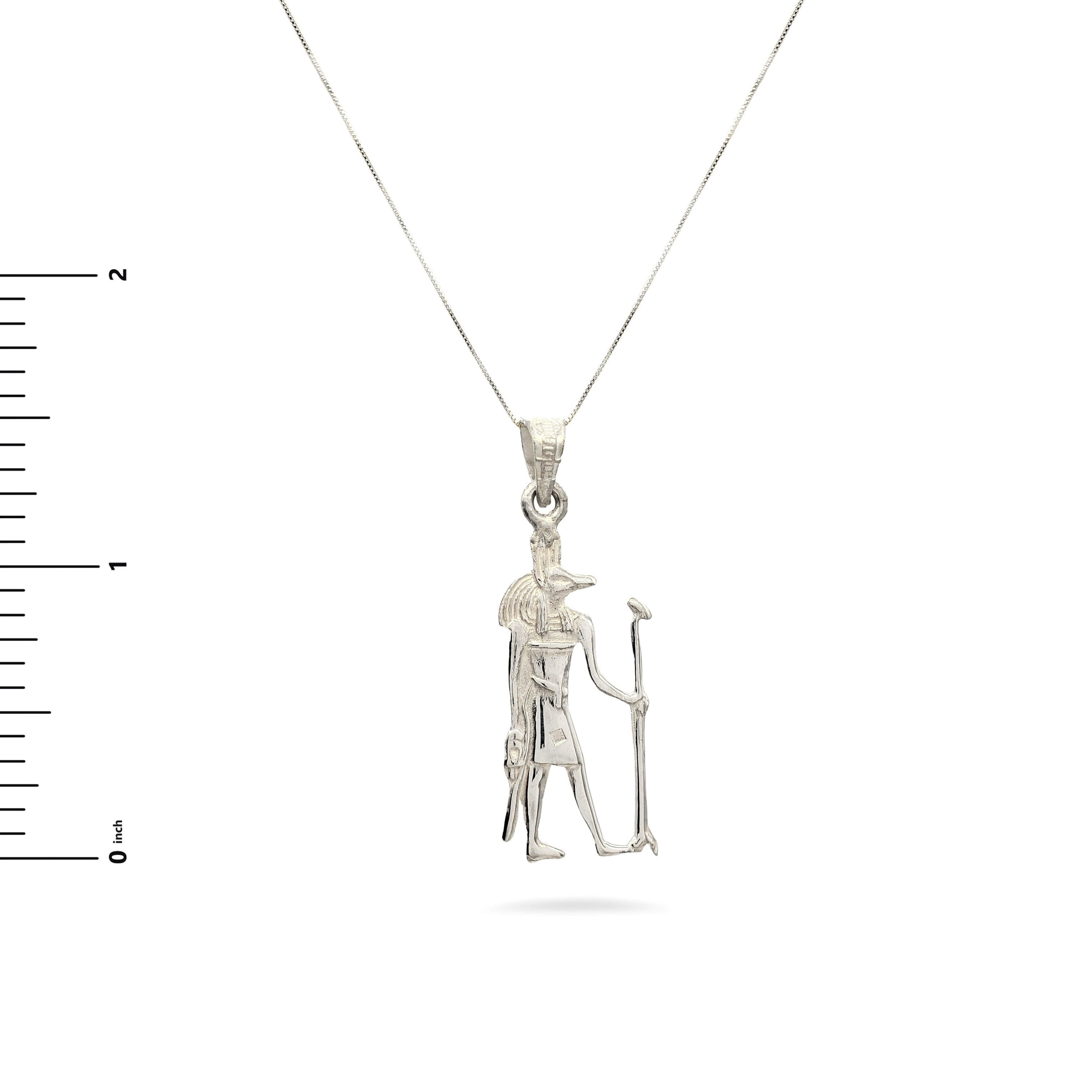 Egyptian God Anubis Pendant Necklace - Made in Egypt - Sterling Silver