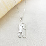 Egyptian God Anubis Pendant Necklace - Made in Egypt - Sterling Silver