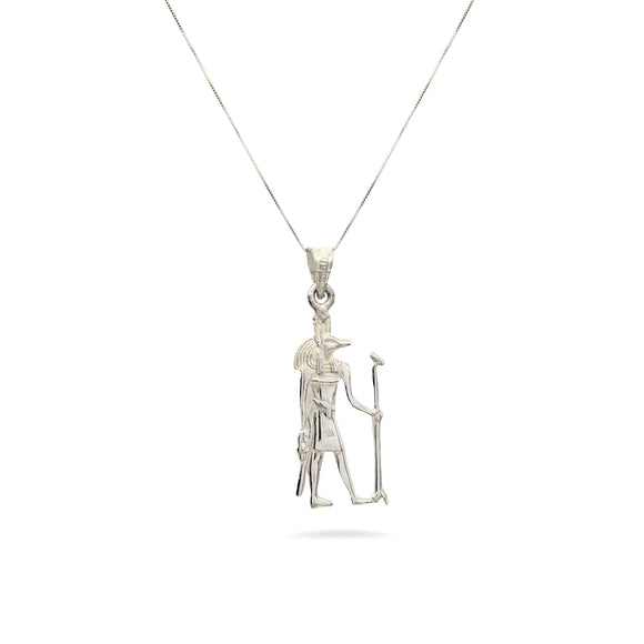 Egyptian God Anubis Pendant Necklace - Made in Egypt - Sterling Silver