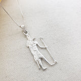 Egyptian God Anubis Pendant Necklace - Made in Egypt - Sterling Silver