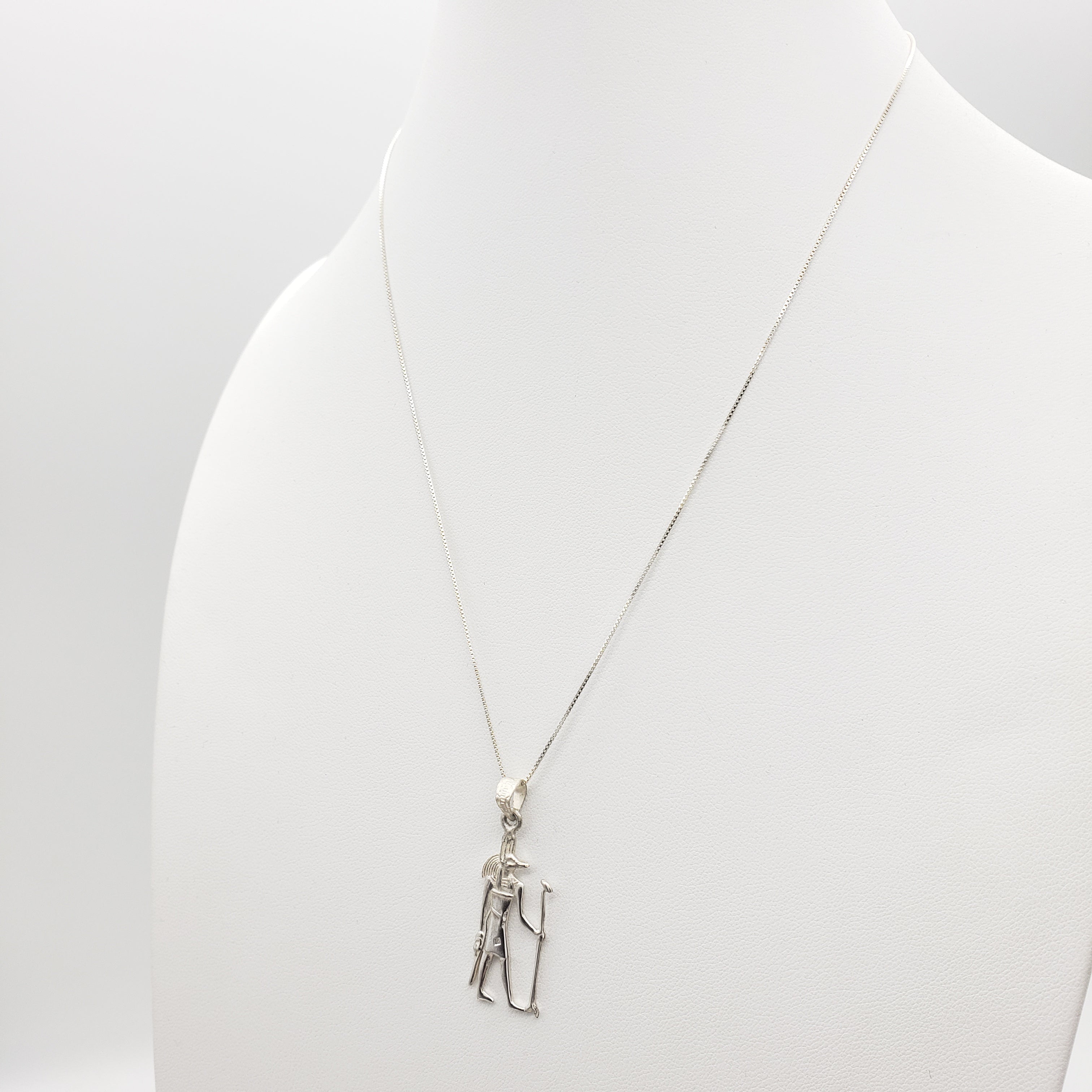 Egyptian God Anubis Pendant Necklace - Made in Egypt - Sterling Silver