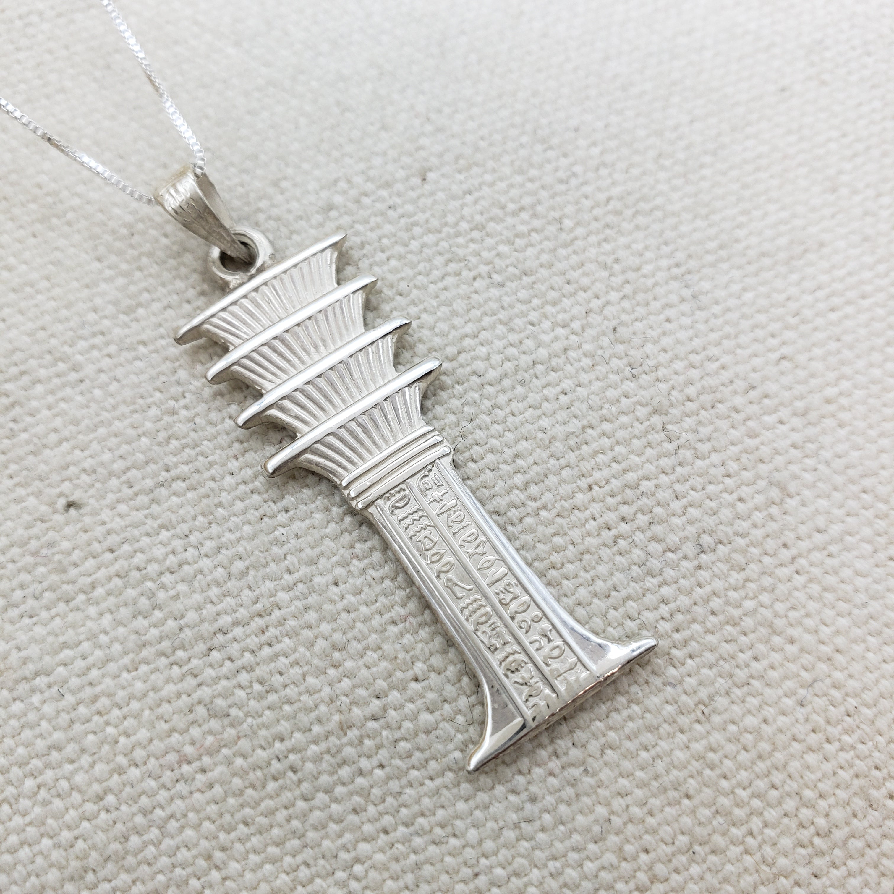 Egyptian Djed Pendant Sterling Silver - Made in Egypt