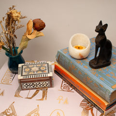 Egyptian Alabaster Votive Holder - 2.5"