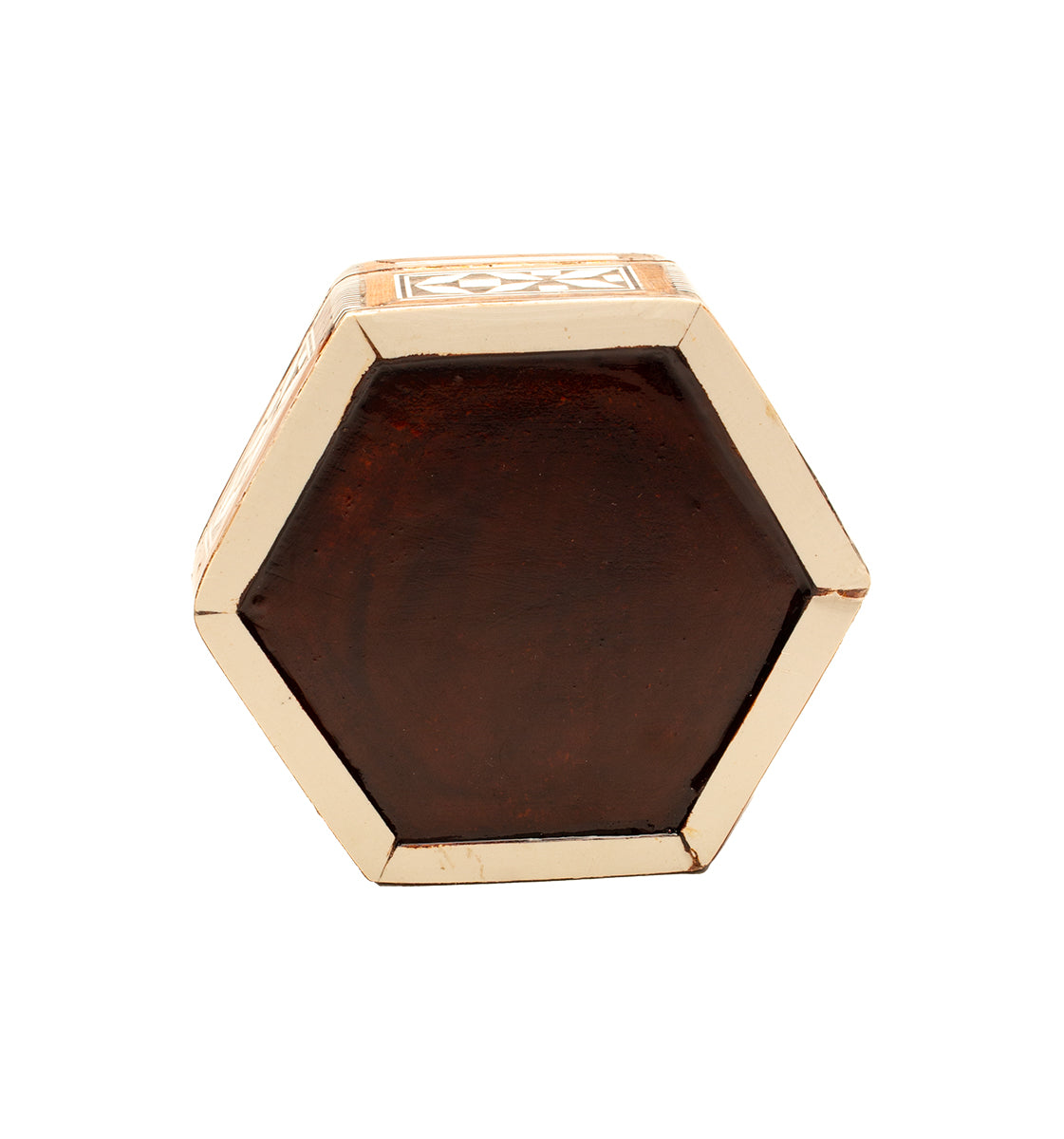 Egyptian Wooden Jewelry Box with "Mother of Pearl" Inlaid - Hexagon