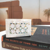 Egyptian White Rectangle Wooden Jewelry Box with Mother of Pearl Inlay