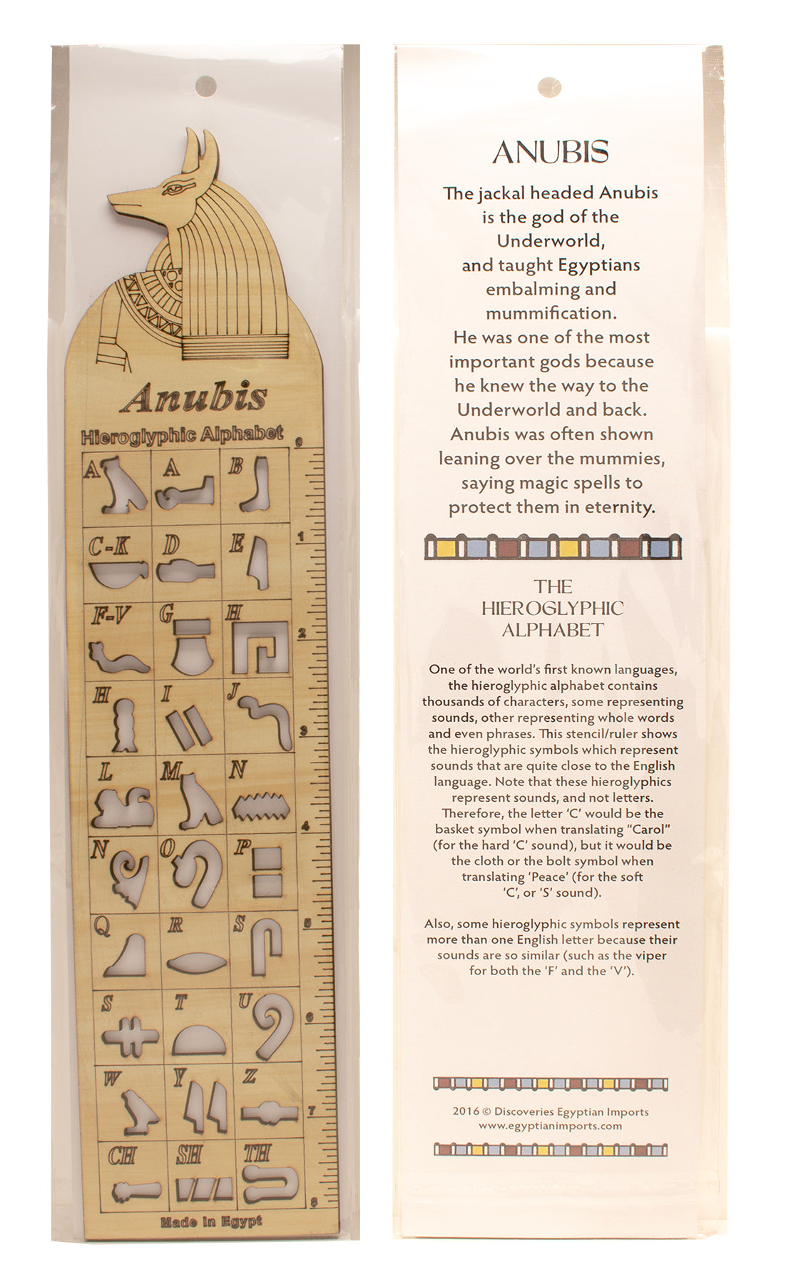 Wooden Hieroglyphic Stencil Ruler Egyptian God Anubis 12 wooden-hieroglyphic-stencil-ruler-egyptian-god-anubis-12
