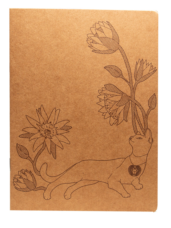 Sketchbook - Bastet Cat and Lotus Flower (20 blank pages) - 5.5