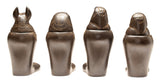 Footed Canopic Jars Black Matte - Set of 4 - 4"