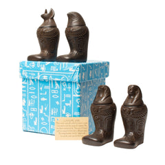 Ägyptische Kanopenstatuen, 4er-Set, Schwarz, Hergestellt in Ägypten