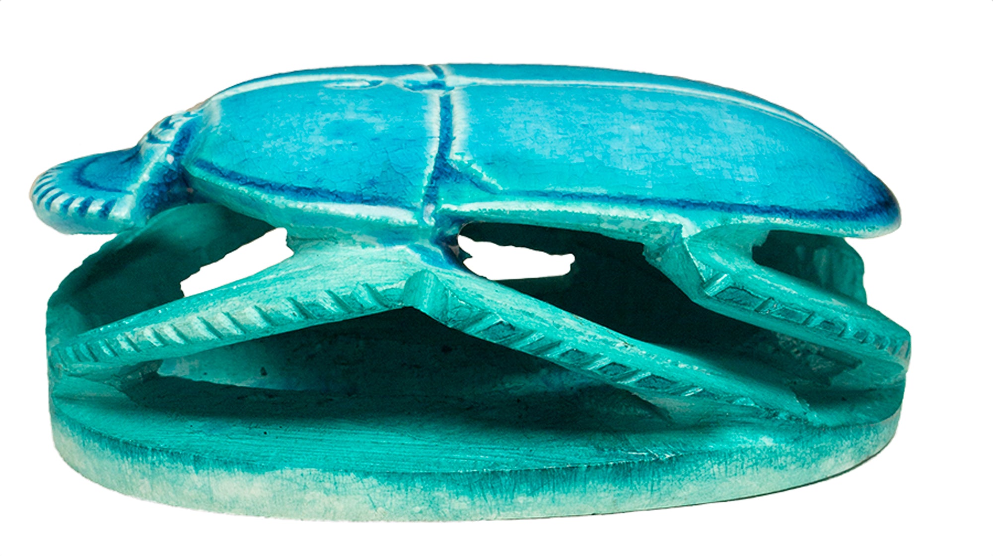 HAND-CARVED SOAPSTONE SCARAB 3.5"