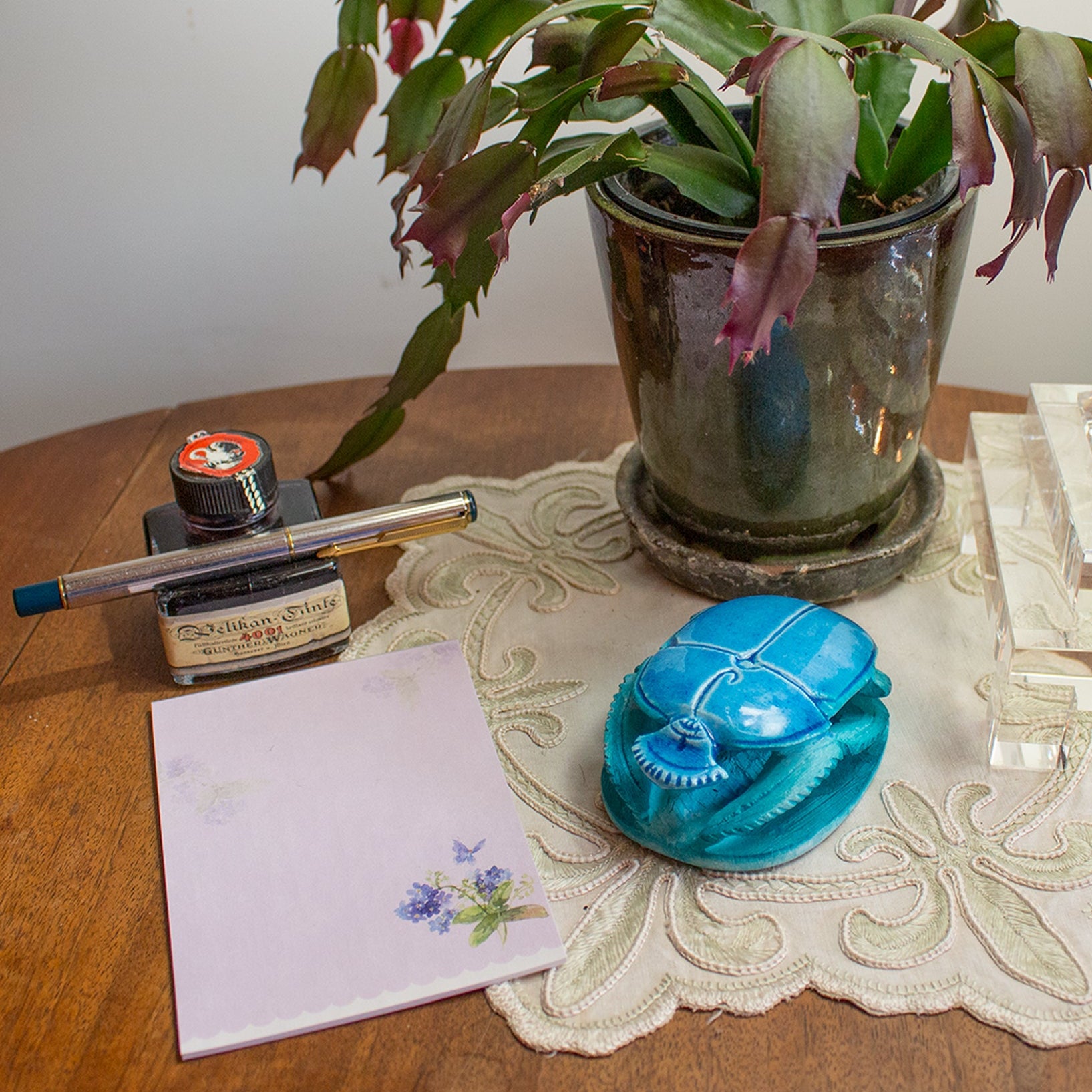 HAND-CARVED SOAPSTONE SCARAB 3.5"