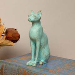 Ägyptische Bastet-Katzenstatue, Patina, hergestellt in Ägypten