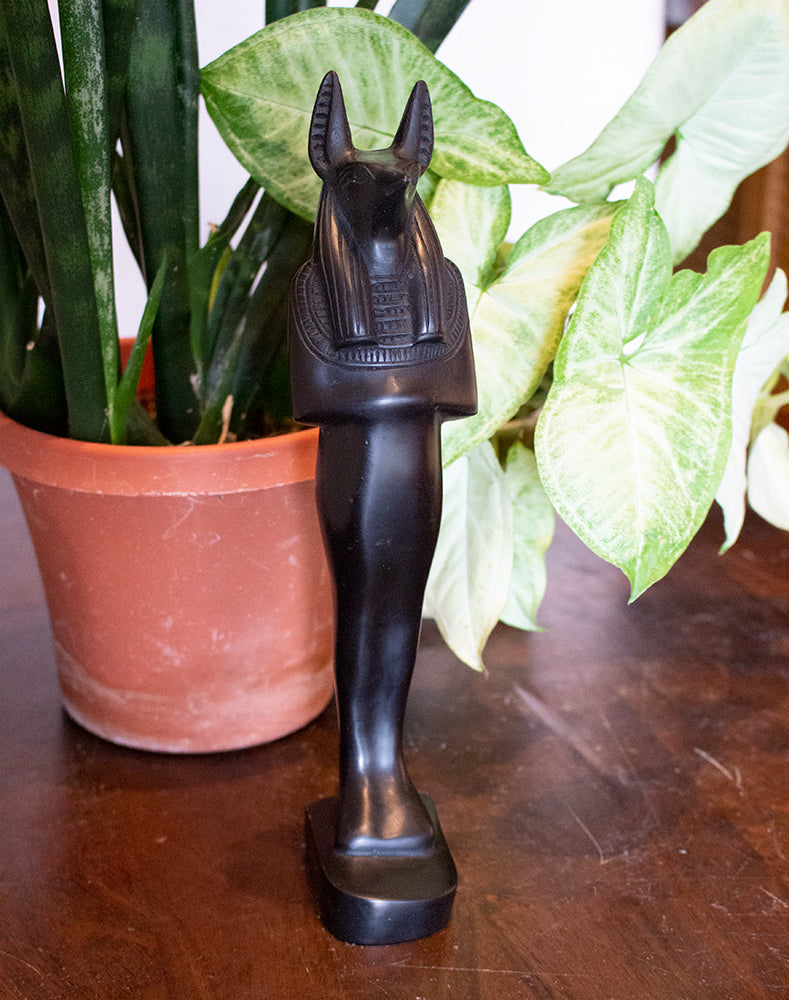 BLACK ANUBIS MUMMY STATUE