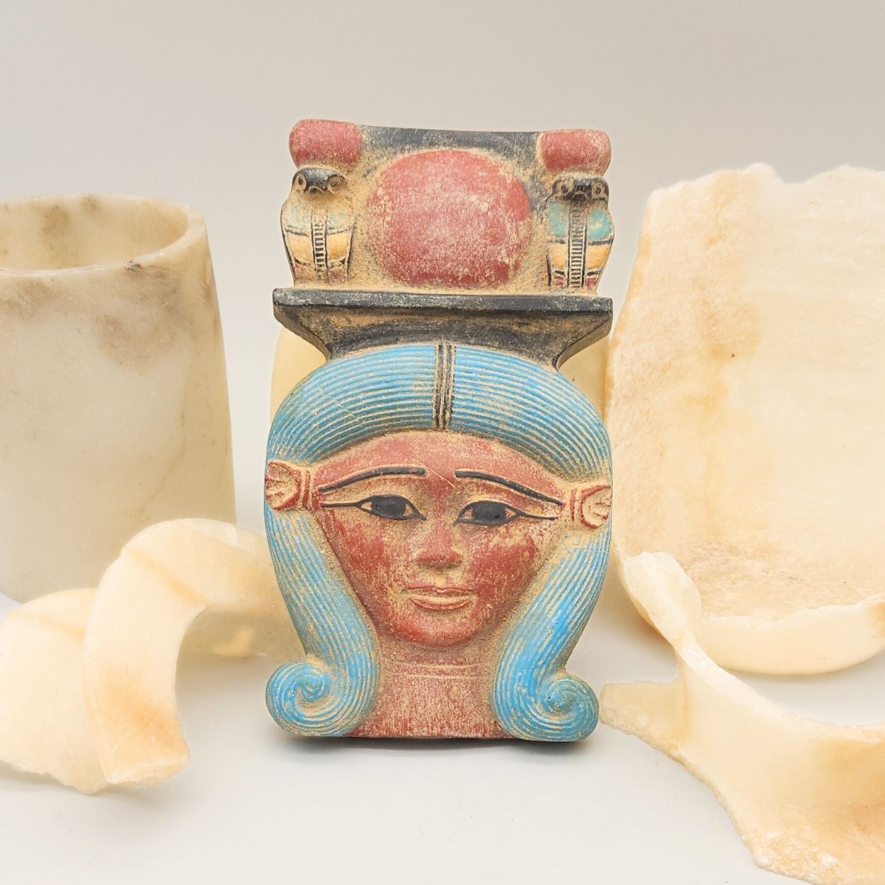 Decorative item with ancient Egyptian design on a light background