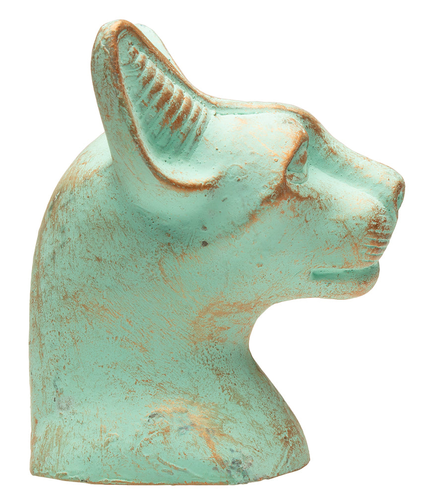 BASTET CAT BUST PATINA SM - 3.5"