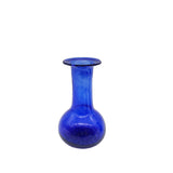 SET OF FOUR GLASS BUD VASES BLUE -4"