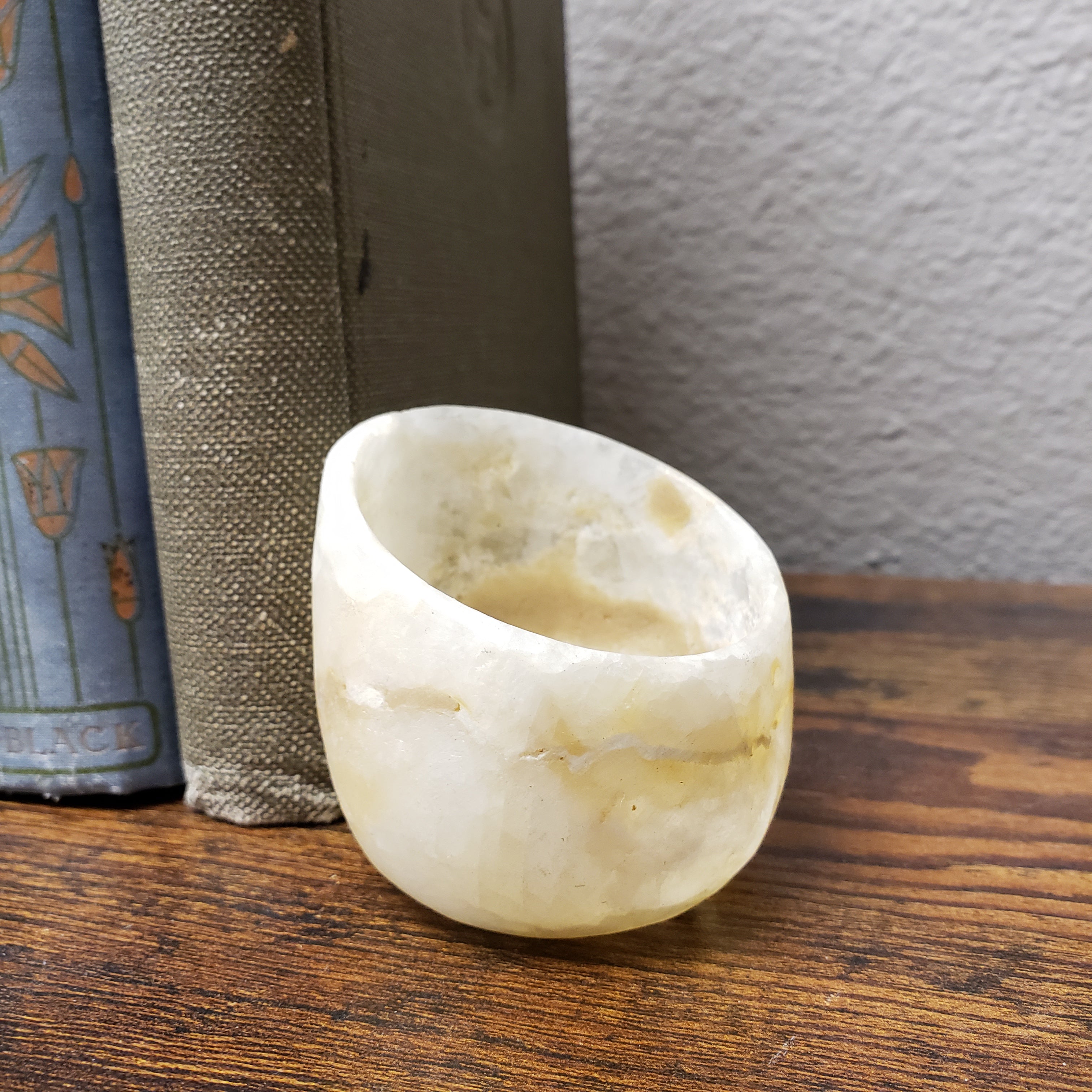 Egyptian Alabaster Votive Holder - 2.5"
