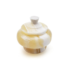Egyptian Alabaster Jar with Removable Lid - 3" - Made in Egypt
