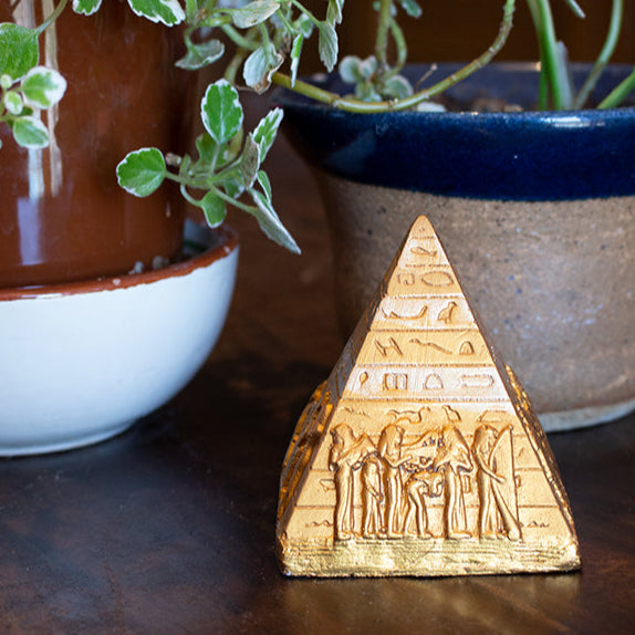 GOLDEN PYRAMID STATUE - 3"