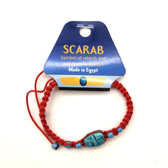 Egyptian Colorful Macramé Scarab Bracelet - Assorted Colors - 1 pcs