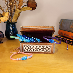 Egyptian Colorful Macramé Scarab Bracelet - Assorted Colors - 1 pcs