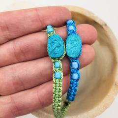 Egyptian Colorful Macramé Scarab Bracelet - Assorted Colors - 1 pcs