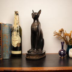 Egyptian Bastet Cat Statue Large - Black - Made in Egypt