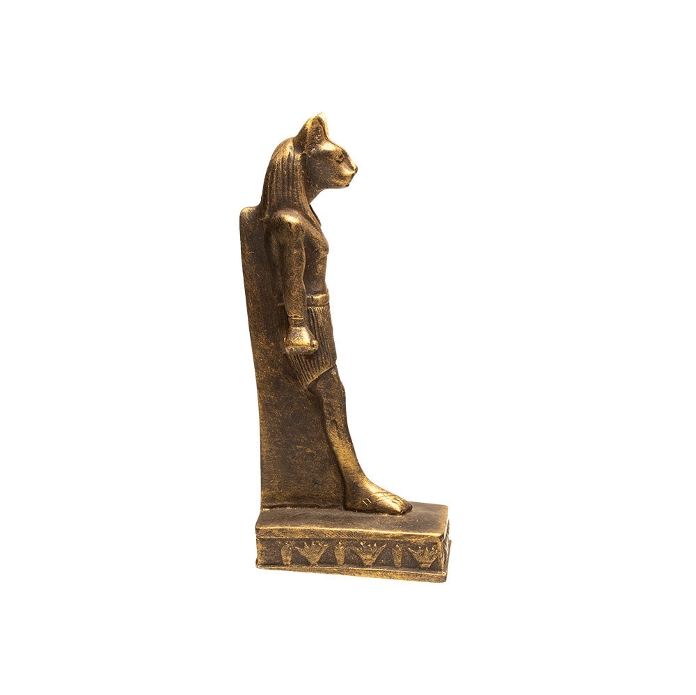 STANDING BASTET CAT STATUE - BRONZE FINISH
