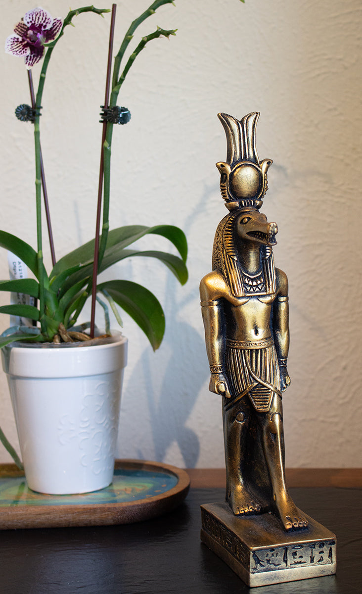Sobek Statue - 10.5 inches - Bronze