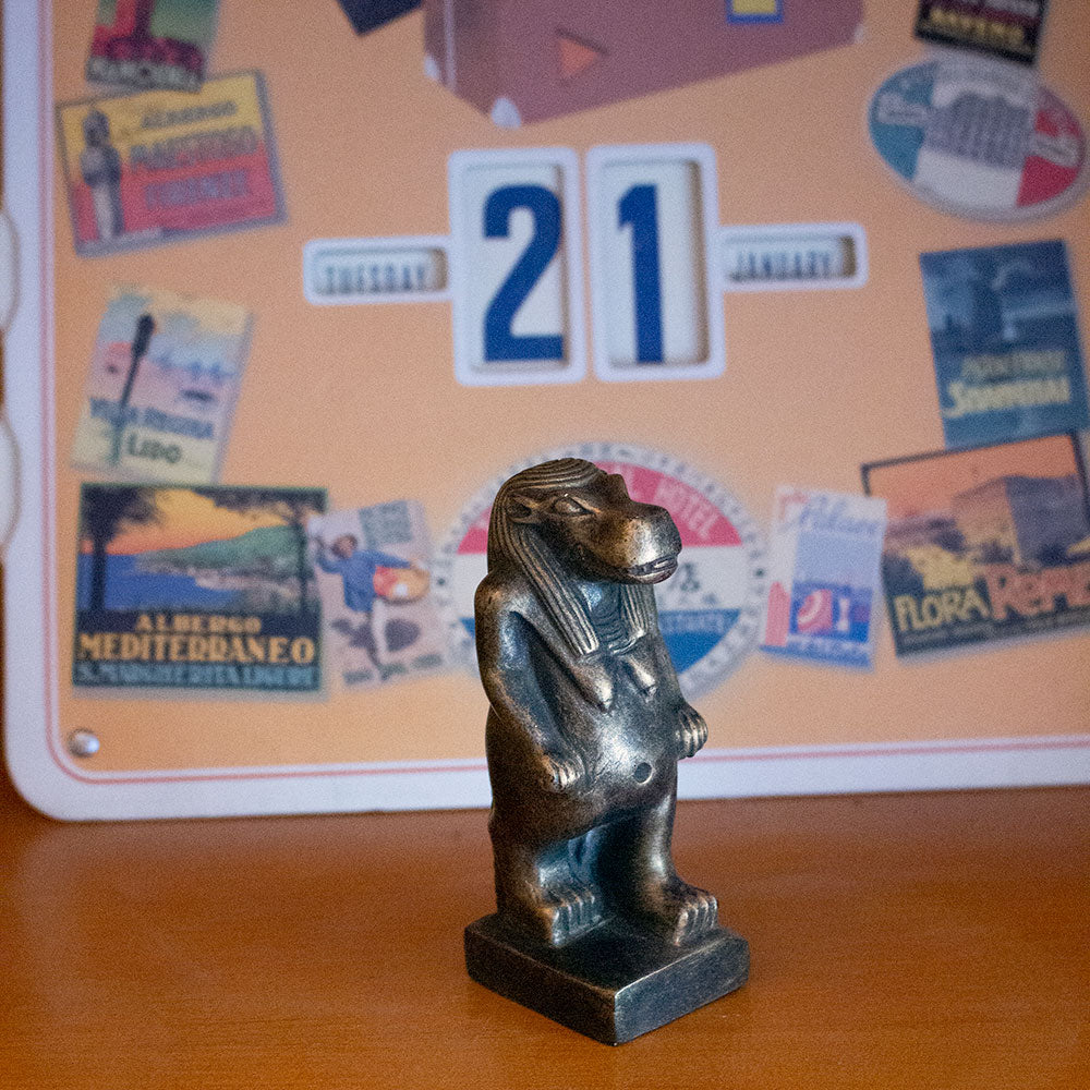 STANDING HIPPO - BRONZE FINISH - MADE IN EGYPT