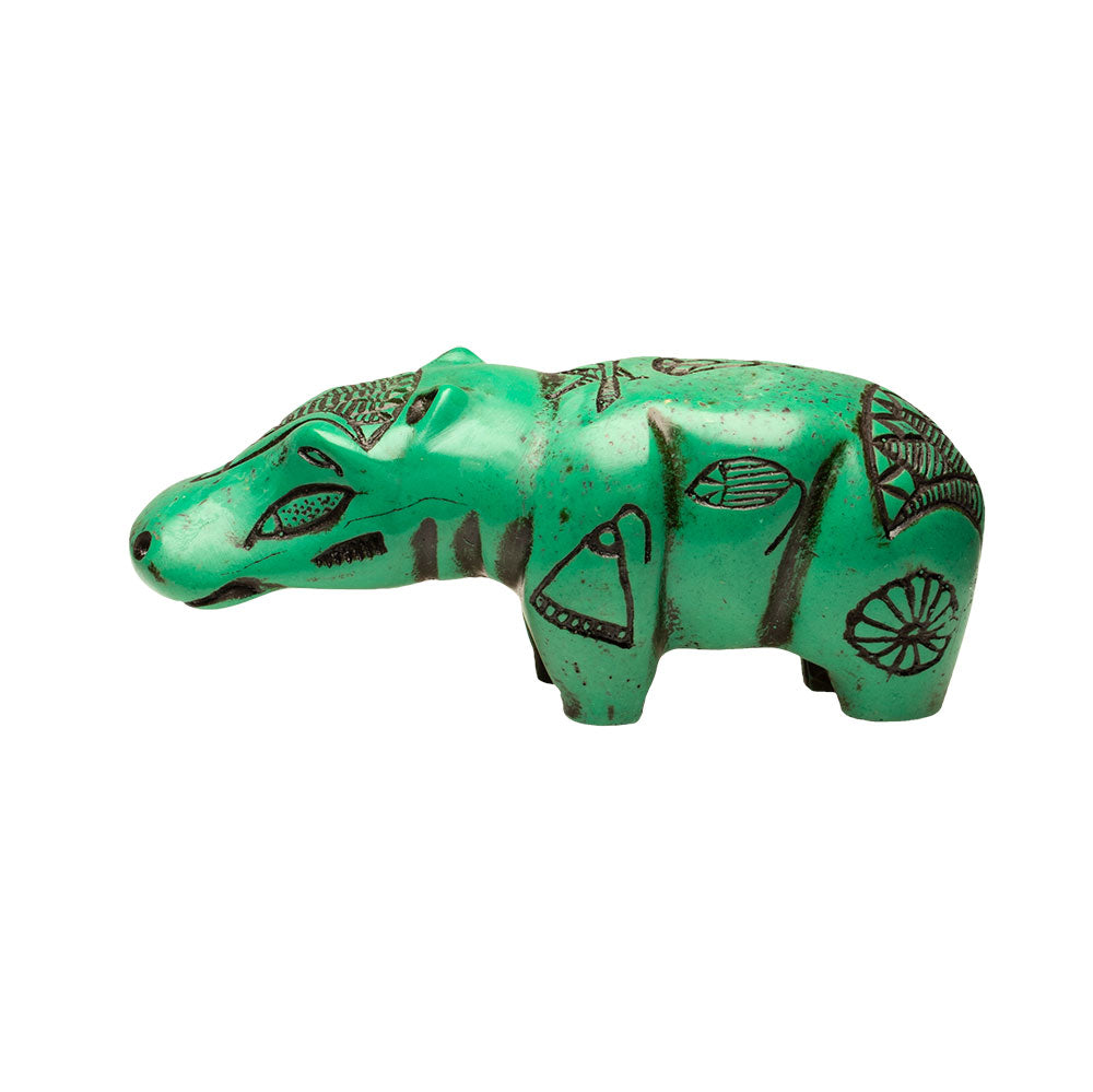HIPPO STATUE - GREEN - EGYPTIAN GODDESS TAWERET