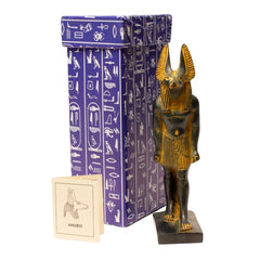 Statue des ägyptischen Gottes Anubis, Antikgold, 17,8 cm, Hergestellt in Ägypten