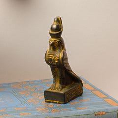 Egyptian God Horus Statue - Antique Gold - Made in Egypt