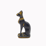 Egyptian Bastet Cat Statue Small - Antique Gold - Made in Egypt