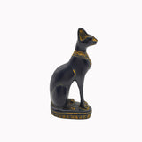 Egyptian Bastet Cat Statue Small - Antique Gold - Made in Egypt