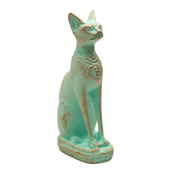 Egyptian Bastet Cat Statue Small - Patina - Made in Egypt