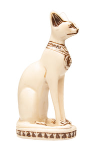 Egyptian Bastet Cat Statue Small - White - Made in Egypt