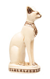 Egyptian Bastet Cat Statue Small - White - Made in Egypt