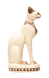 Egyptian Bastet Cat Statue Small - White - Made in Egypt