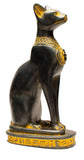 Egyptian Bastet Cat Statue Medium - Antique Gold - Made in Egypt