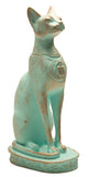 Egyptian Bastet Cat Statue Medium - Patina - Made in Egypt