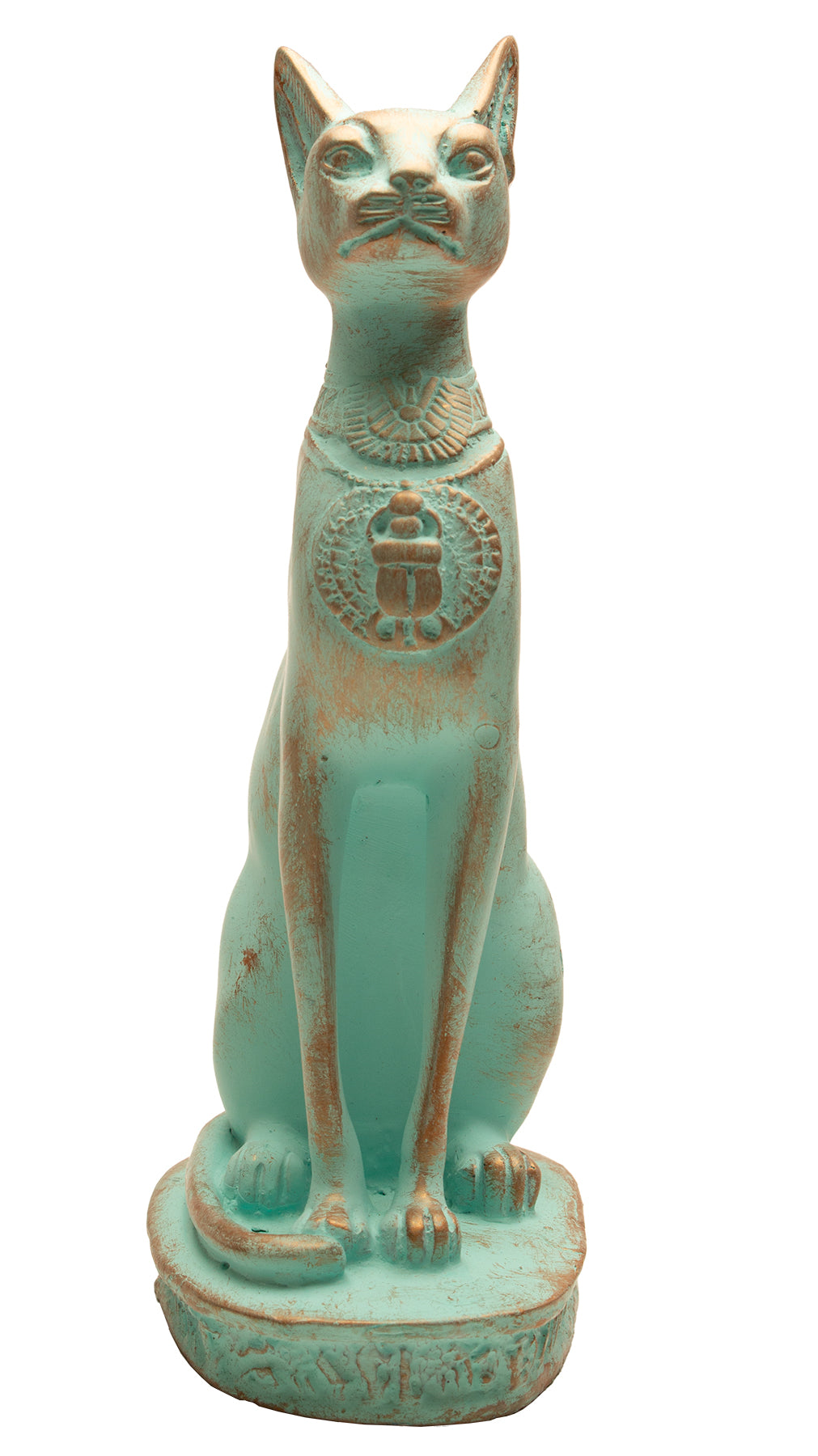 Egyptian Bastet Cat Blue Limestone Composite Statue Made in 2024 Egypt