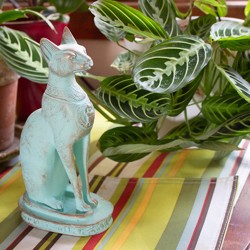Egyptian Bastet Cat Statue Medium - Patina - Made in Egypt